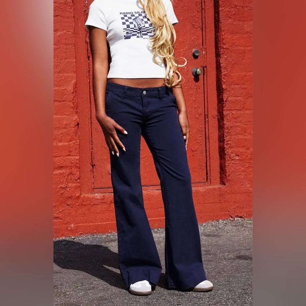 John Galt Alyssa Low Rise Flare Pants Navy